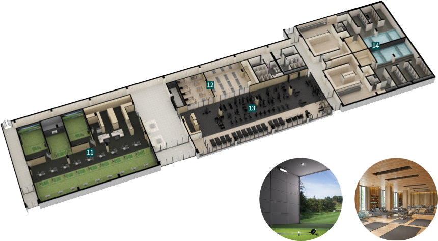 B1F 평면도 아이소메트릭